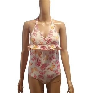 Garnet HIll Girls Size 14 Women's XS Butterfly Ruffle Halter Tie Bathing Suit